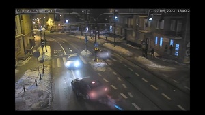 Ujęcie z miejskich kamer na wypadek w Lublinie.