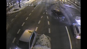 Ujęcie z miejskich kamer na wypadek w Lublinie.